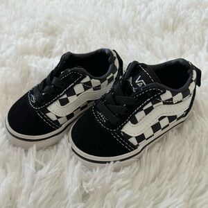 Vans Baby Checkered Old Skool Black And White Shoes